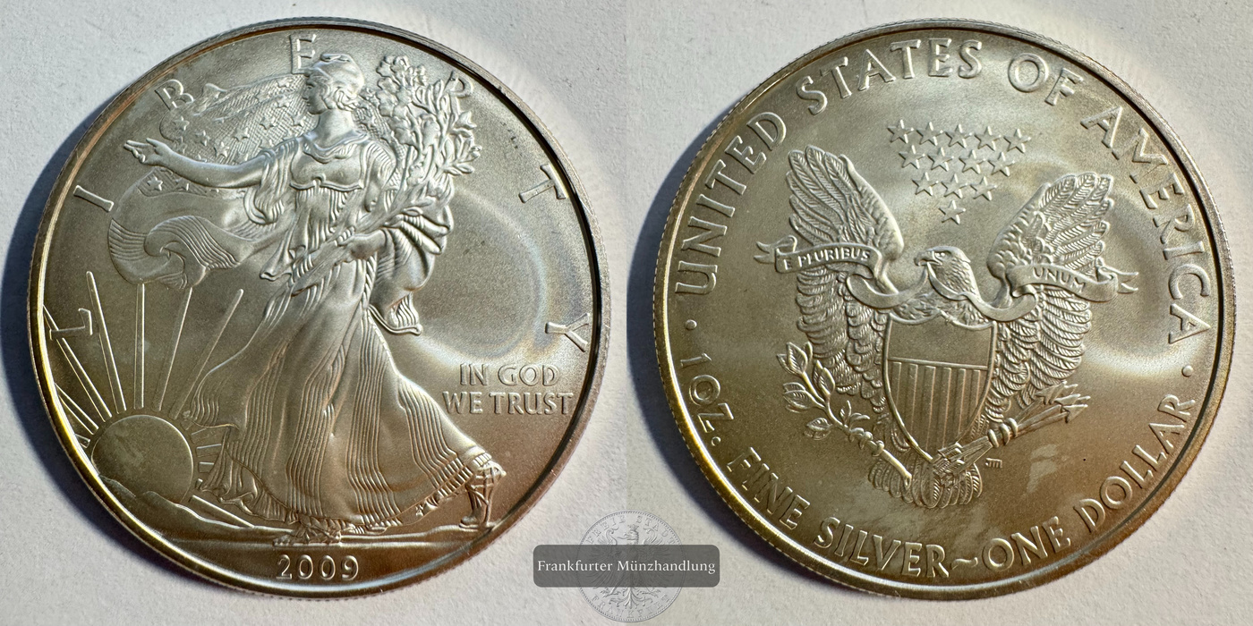  USA 1 Dollar 2009(1986-2021) Walking Liberty FM-Frankfurt KM#273 Feinsilber: 31,1g   