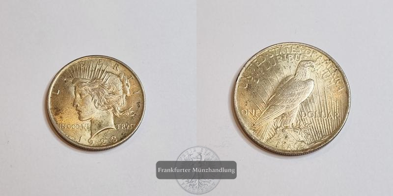  USA 1 Dollar 1923 Peace Dollar FM-Frankfurt Feinsilber: 24,05g   