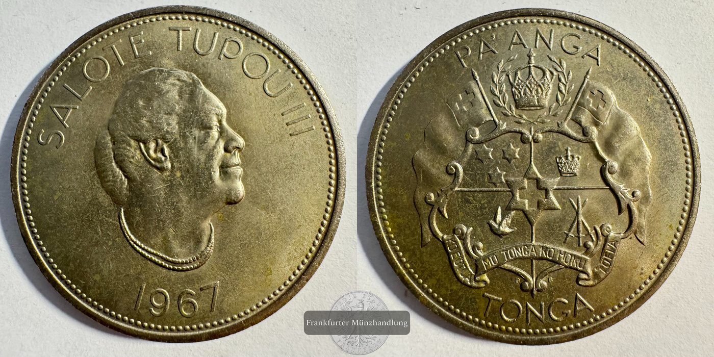  Tonga 1 Pa'anga - Salote Tupou III 1967 FM-Frankfurt KM#11 CuNi: 28,3g   