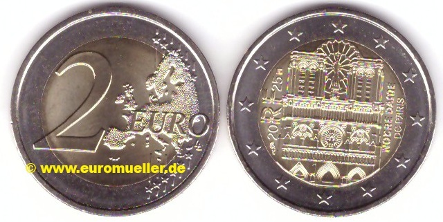 Frankreich 2 Euro Gedenkmünze 2025...Notre Dame   