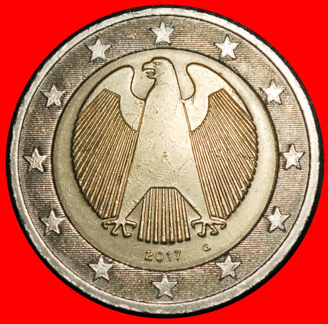  Ⰿ NON-PHALLIC (2008-2025): GERMANY ★ 2 EUROS 2017G BADEN-WUERTTEMBERG! DIE I★LOW START ★ NO RESERVE!   