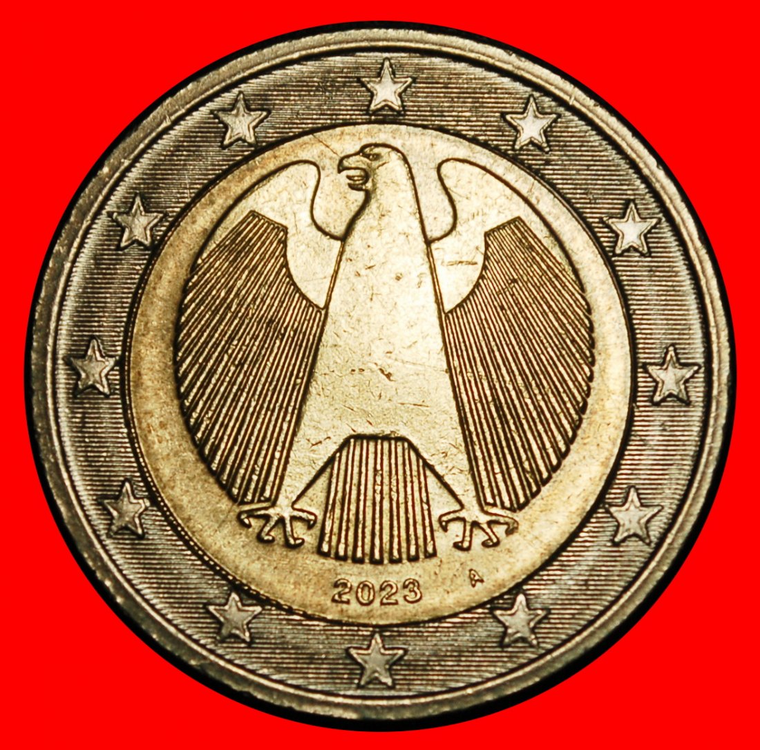  Ⰿ NON-PHALLIC TYPE (2008-2025): GERMANY ★ 2 EUROS 2023A PRUSSIA! DIE I!★LOW START ★ NO RESERVE!   