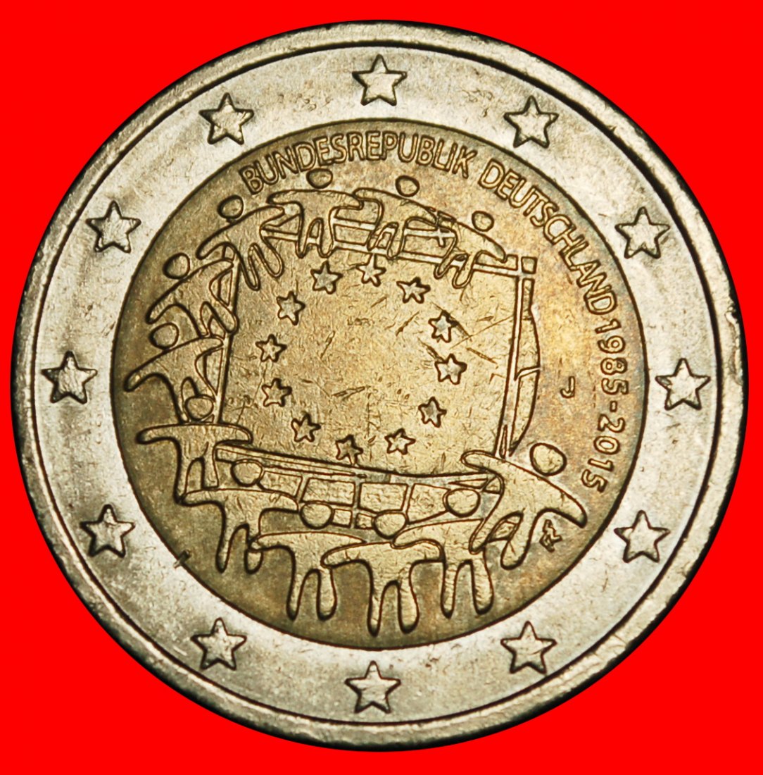  Ⰿ FLAG: GERMANY ★2 EUROS 1985-2015J HAMBURG NON-PHALLIC 2008-2025! PUBLISHED★LOW START ★ NO RESERVE!   