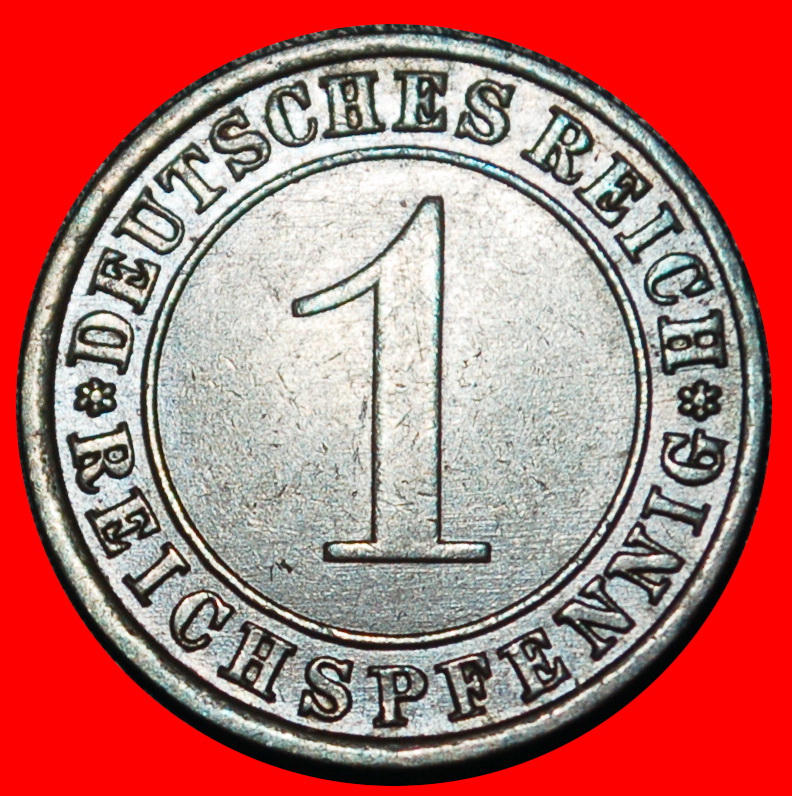  Ⰿ WHEAT SHEAF: GERMANY ★1 REICHSPFENNIG 1933A III REICH (1933-1945)! PRUSSIA★LOW START ★ NO RESERVE!   