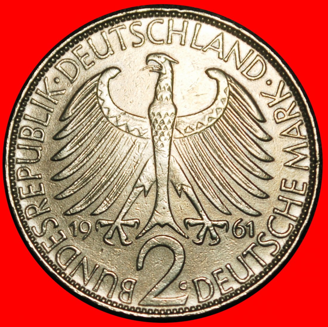  Ⰿ NOBEL PRIZE 1918:GERMANY★2 MARKS 1961G★PLANCK 1858-1947★BADEN-WUERTTEMBERG★LOW START ★ NO RESERVE!   