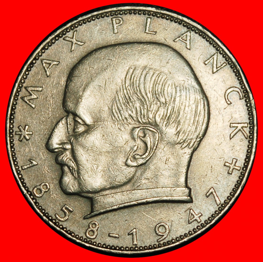  Ⰿ NOBEL PRIZE 1918:GERMANY★2 MARKS 1962G★PLANCK 1858-1947★BADEN-WUERTTEMBERG★LOW START ★ NO RESERVE!   