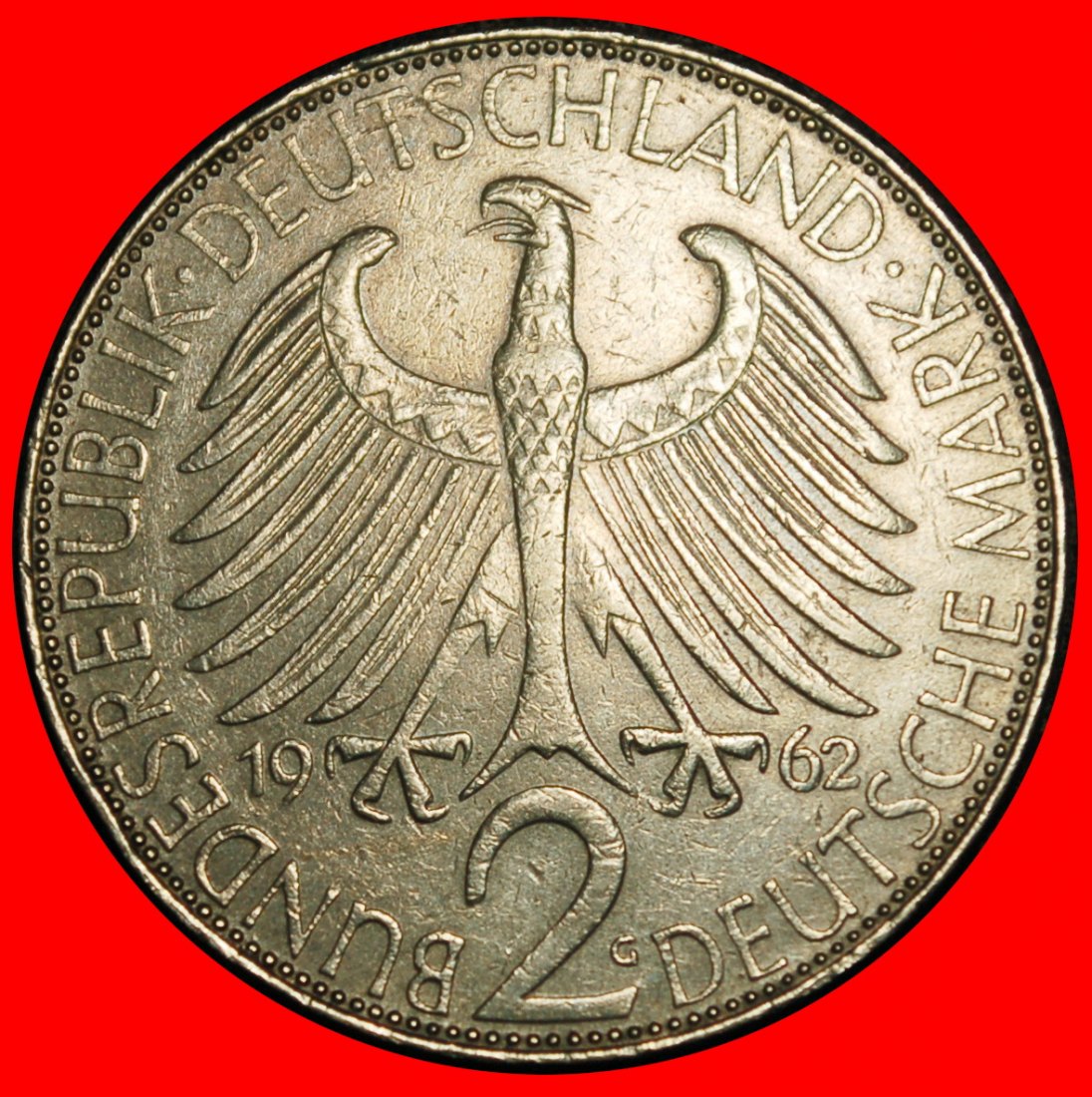  Ⰿ NOBEL PRIZE 1918:GERMANY★2 MARKS 1962G★PLANCK 1858-1947★BADEN-WUERTTEMBERG★LOW START ★ NO RESERVE!   