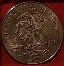 Mexiko, 25 Pesos, XIX Olympische Sommerspiele Mexiko 1968, Silber fein =16,2g Münzrahmen   