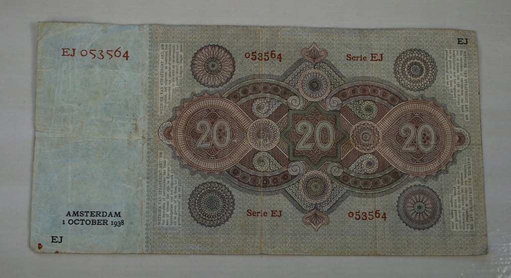  20 Guilders 1938   