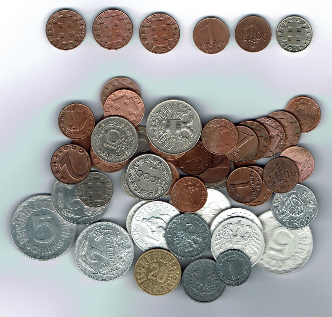  SZAIVERT REPUBLIK ÖSTERREICH VON 1923 BIS CA. 1957 DABEI 100 KRONEN 1923 5 GROSCHEN 1936 etc.   