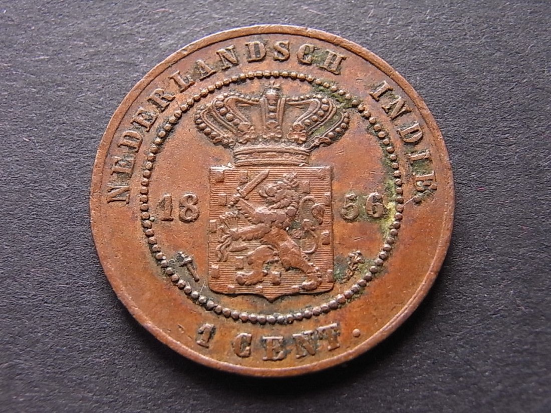  Niederland Indien 1 Cent 1856 vzgl Patina   