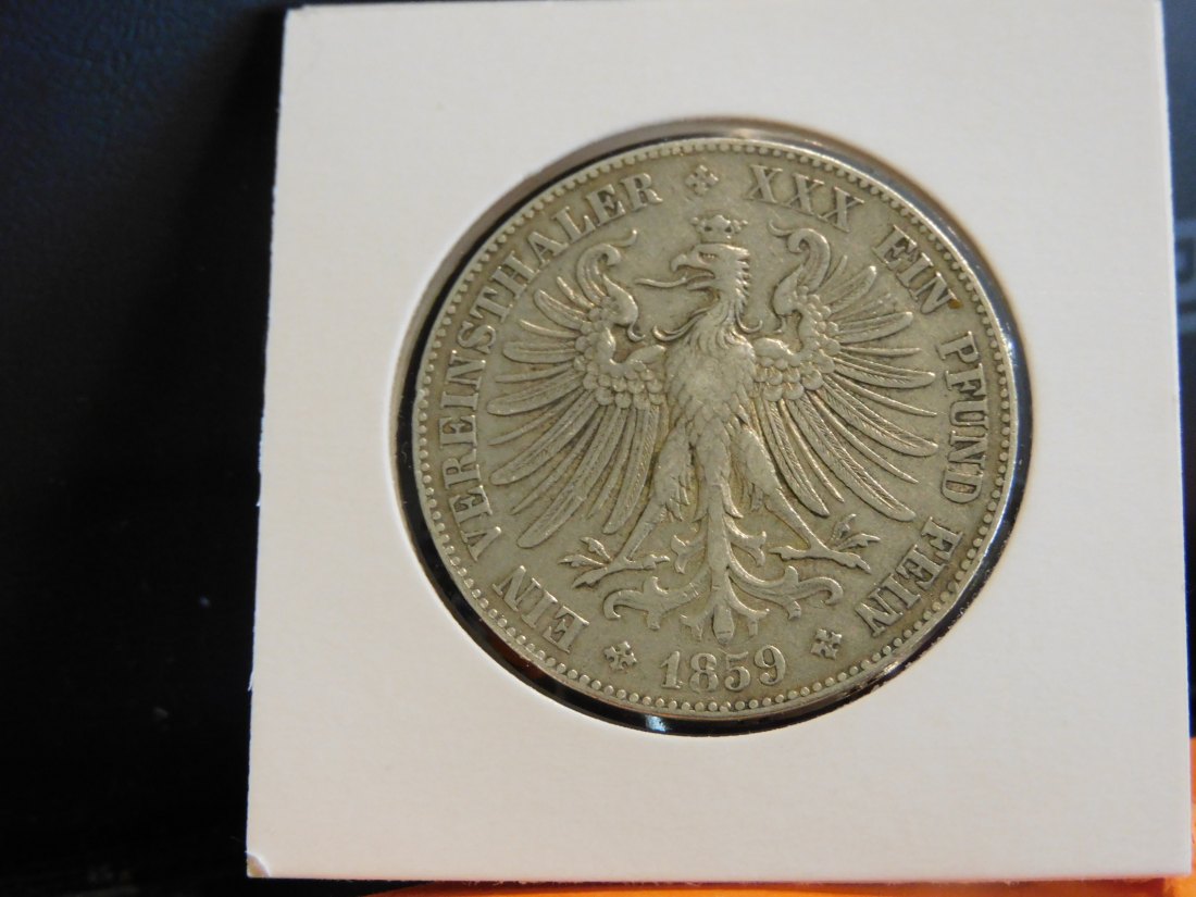  GERMANY 1 THALER 1859 FRANKFURT.GRADE-PLEASE SEE PHOTOS.   
