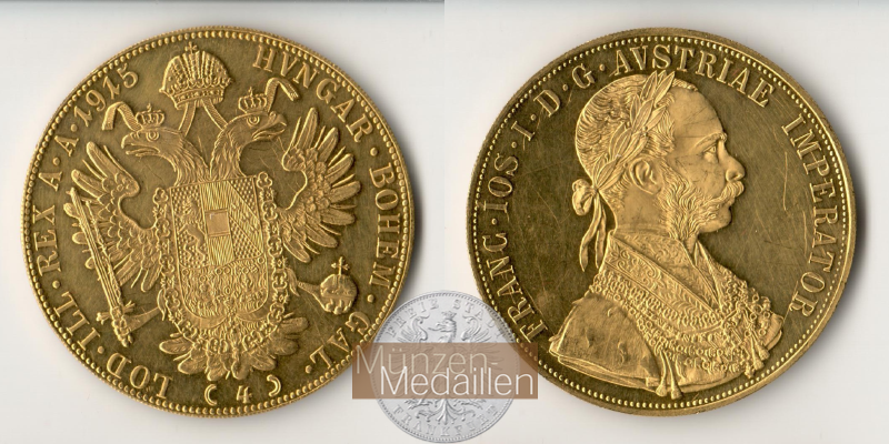 Österreich - Franz Joseph I. MM-Frankfurt  Feingold: 13,76g 4 Dukaten 1915 NP 