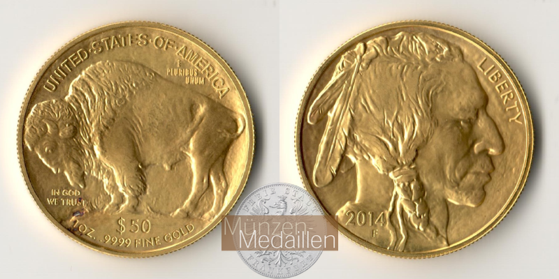USA MM-Frankfurt  Feingewicht: 31,1g 50 Dollars (Buffalo) 2014 