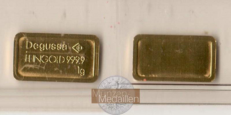 BRD  Degussa MM-Frankfurt Feingold: 1g 1g Goldbarren  