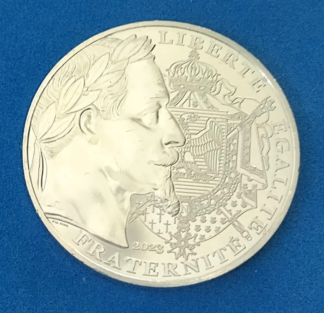  Frankreich 20 Euro 2023 -Ors de France- Napoleon III., Stgl, UNC, 900er Silber, Feingewicht ca. 14gr   