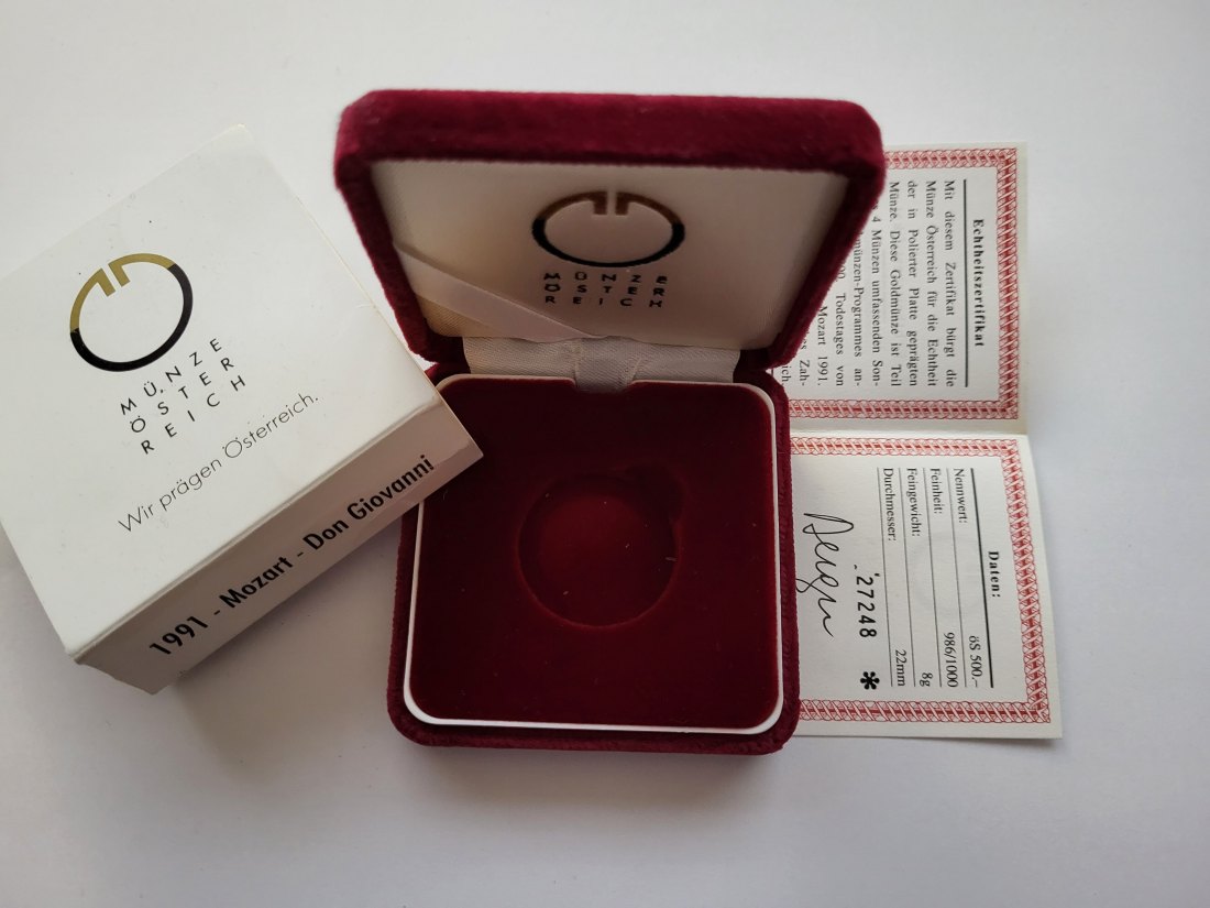  Etui für ATS 500,- Münze Österreich gebraucht Österreich Spittalgold9800 (00   