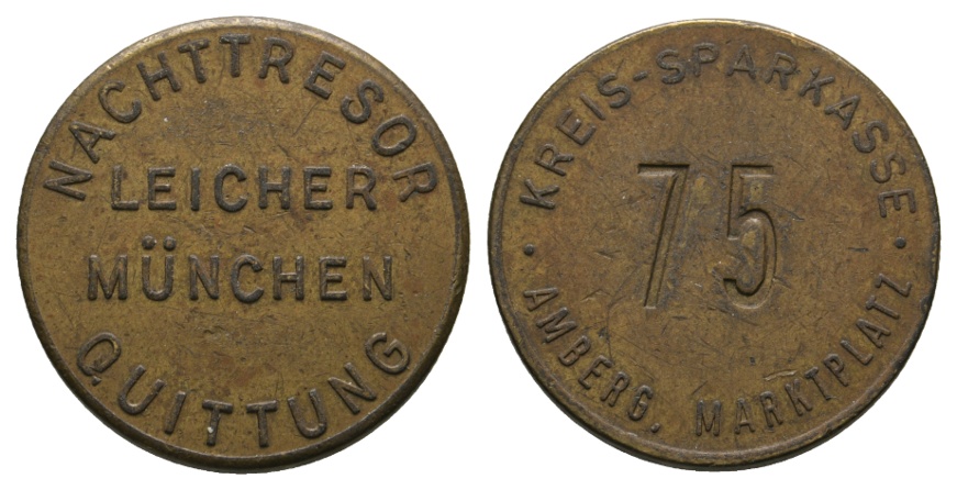  Bayern, Amberg, Kreis-Stadtsparkasse Marktplatz, Nachttresor Quittung; Menzel -   