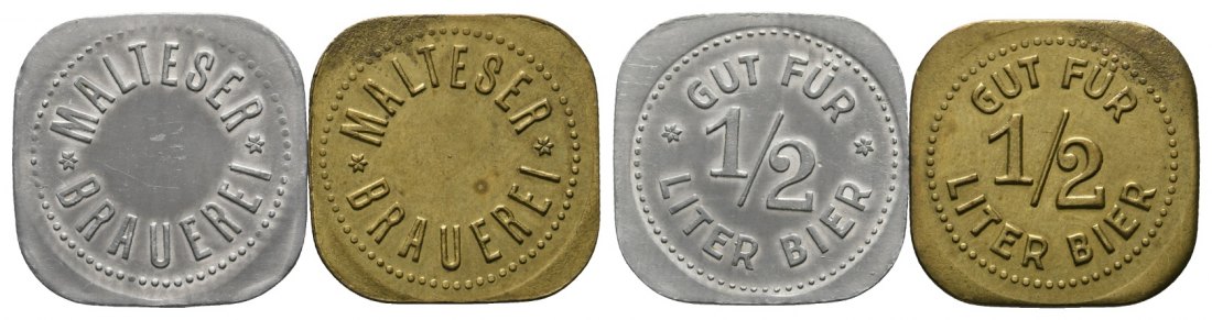  Bayern, Amberg, Malteser Brauerei, Biermarken (2 Stück); Menzel 518   