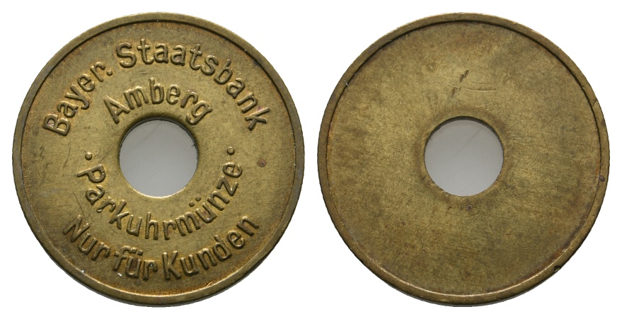  Bayern, Amberg, Bayer. Staatsbank, Parkuhrmünze nur für Kunden; Menzel -   