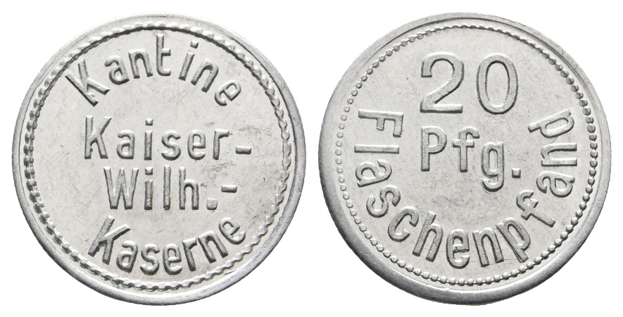  Bayern, Amberg?, Kantine Kaiser-Wilh.-Kaserne, 20 Pf. Flaschenpfand; Menzel -   