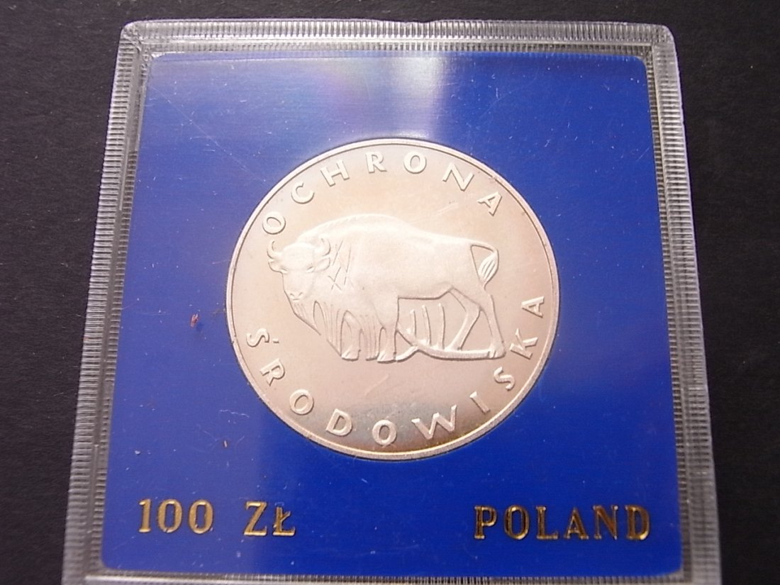  Polen 100 Zloty Wisent 1977 PP   