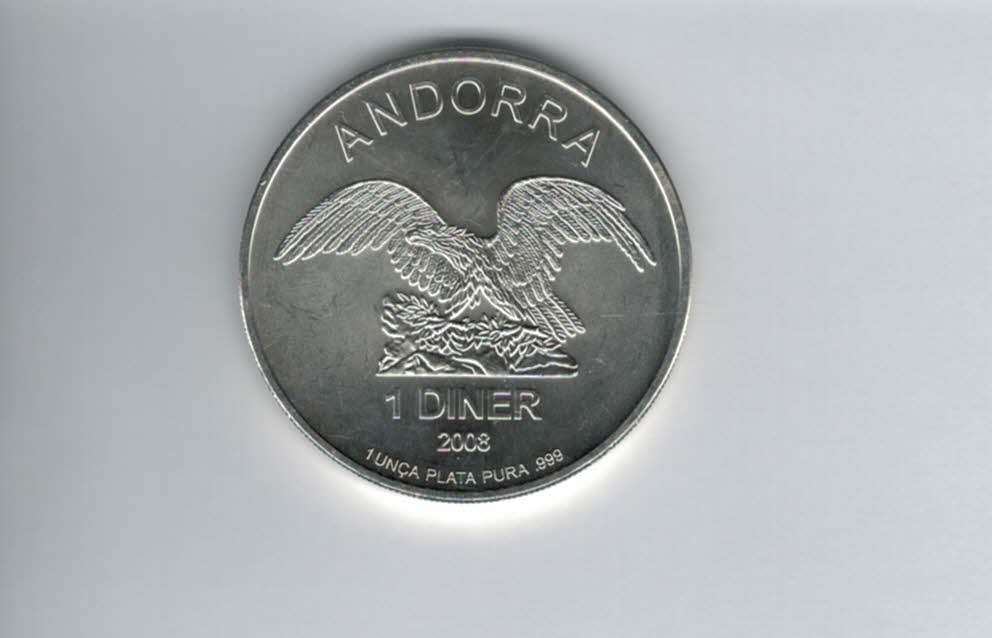  1 Diner 2008 1 Oz Silberunze 999 Andorra Spittalgold9800 (5455   