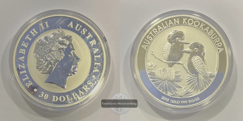  Australien 30 Dollar 2013 Kookaburra FM-Frankfurt Feinsilber: 1kg   