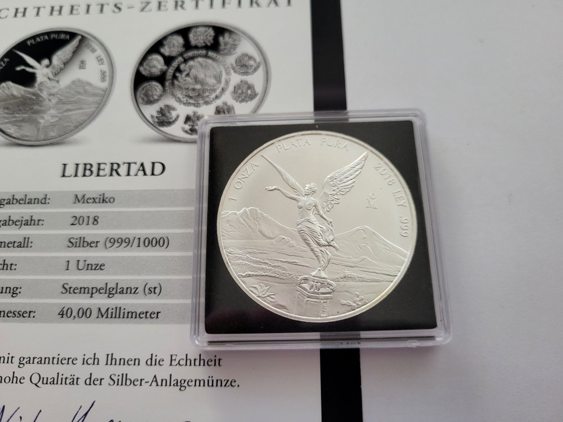  Ley 2018 Libertad 1 Oz Die 12 berühmtesten Silbermünzen der Welt Mexiko Spittalgold9800 (5455   