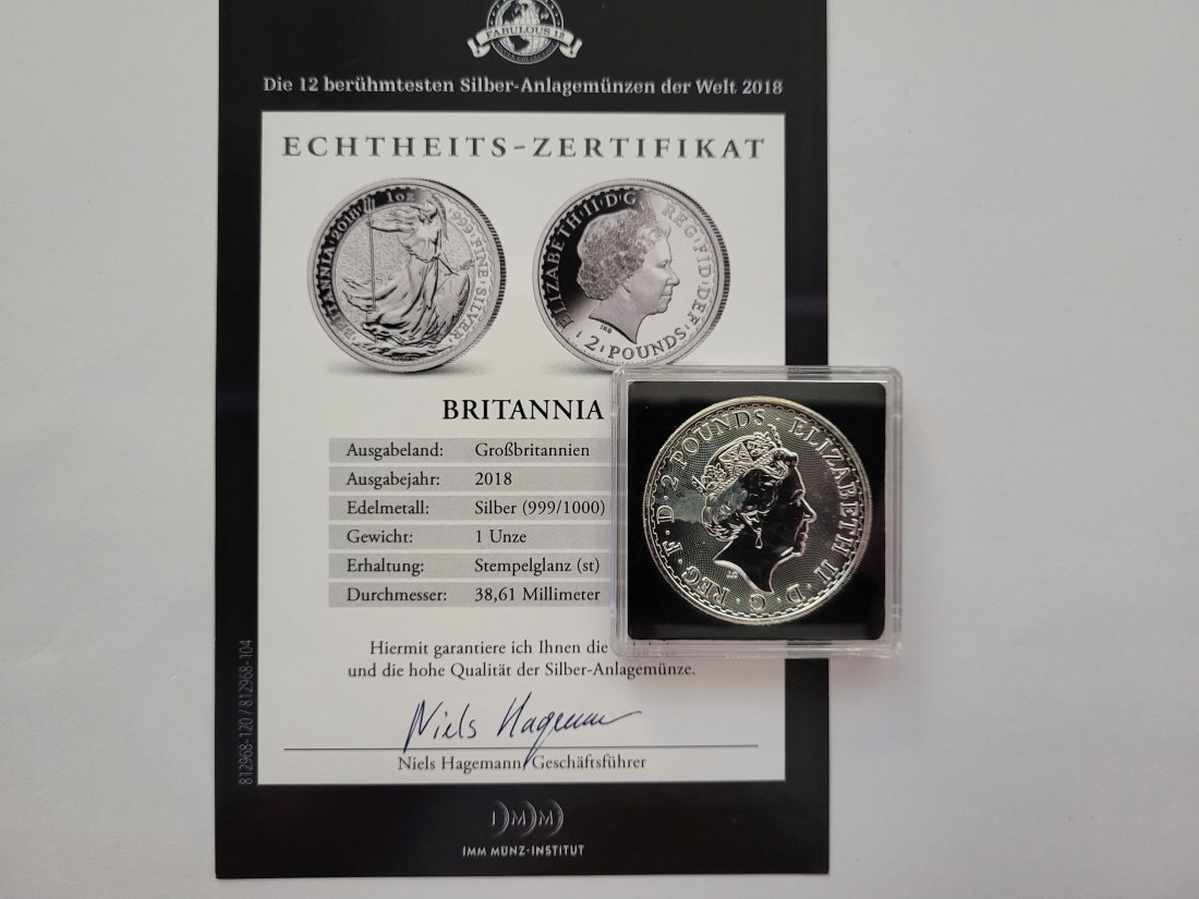  2 Pounds 2018 Britannia 1 Oz Die 12 berühmtesten Silberm der Großbritannien Spittalgold9800 (5455   