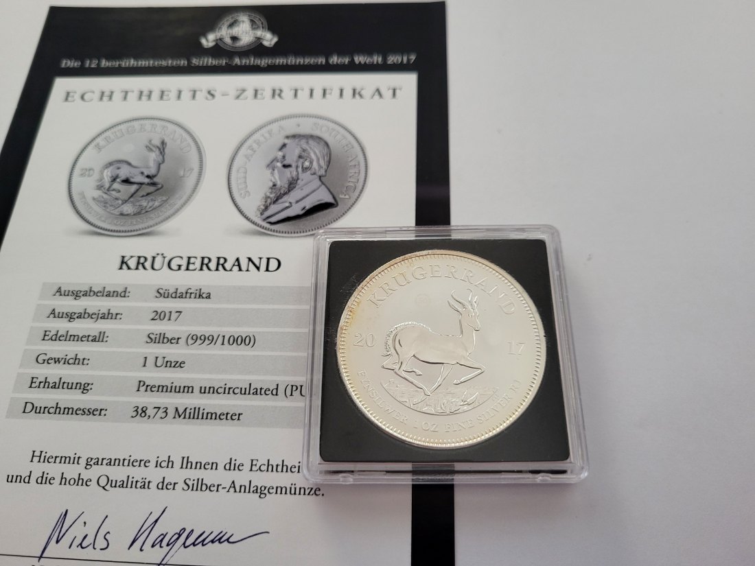  Krugerrand 2017 1 Oz Die 12 berühmtesten Silbermünzen der We Südafrika Spittalgold9800 (5455   