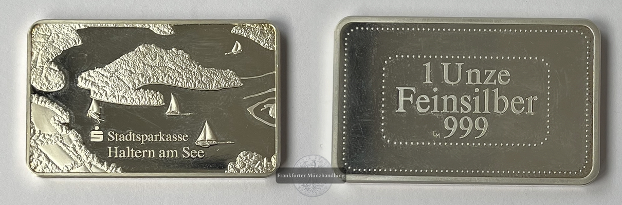 Deutschland Sparkasse 1 Unze Silber Haltern am See FM-Frankfurt Feinsilber: 31,06g   