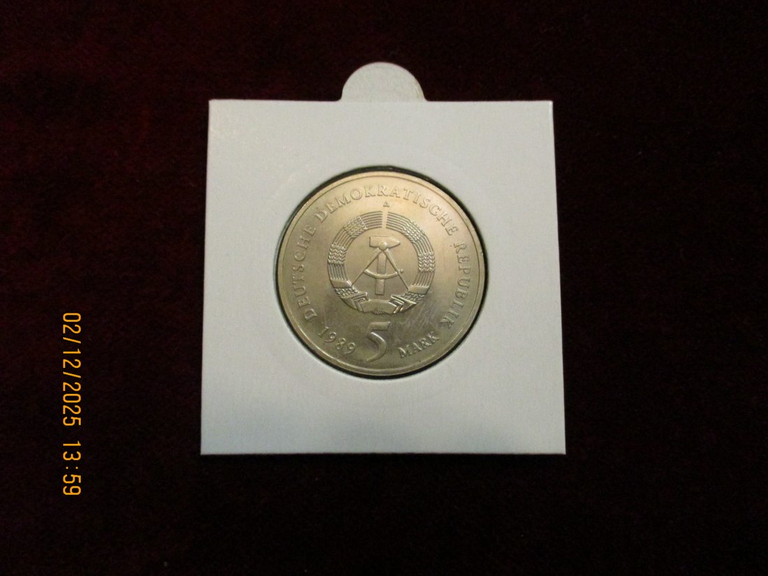  5 Mark DDR 1989 Katharinenkirche Zwickau  Metall: (K-N-Zk) Gewicht: 9,6 Gramm   