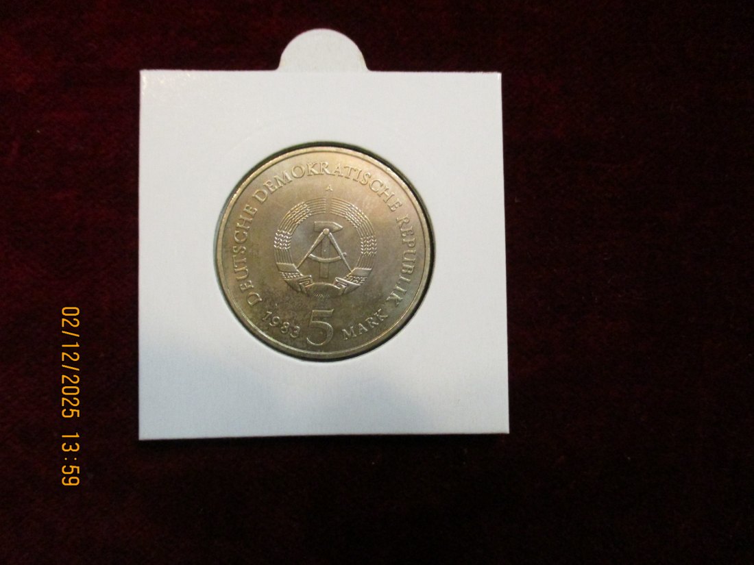  5 Mark DDR 1983 Luthers Geburtshaus  Metall: (K-N-Zk) Gewicht: 9,6 Gramm   