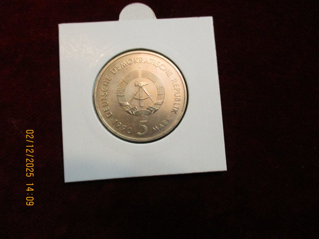  5 Mark DDR 1990 Postwesen  Metall: (K-N-Zk) Gewicht: 9,6 Gramm   