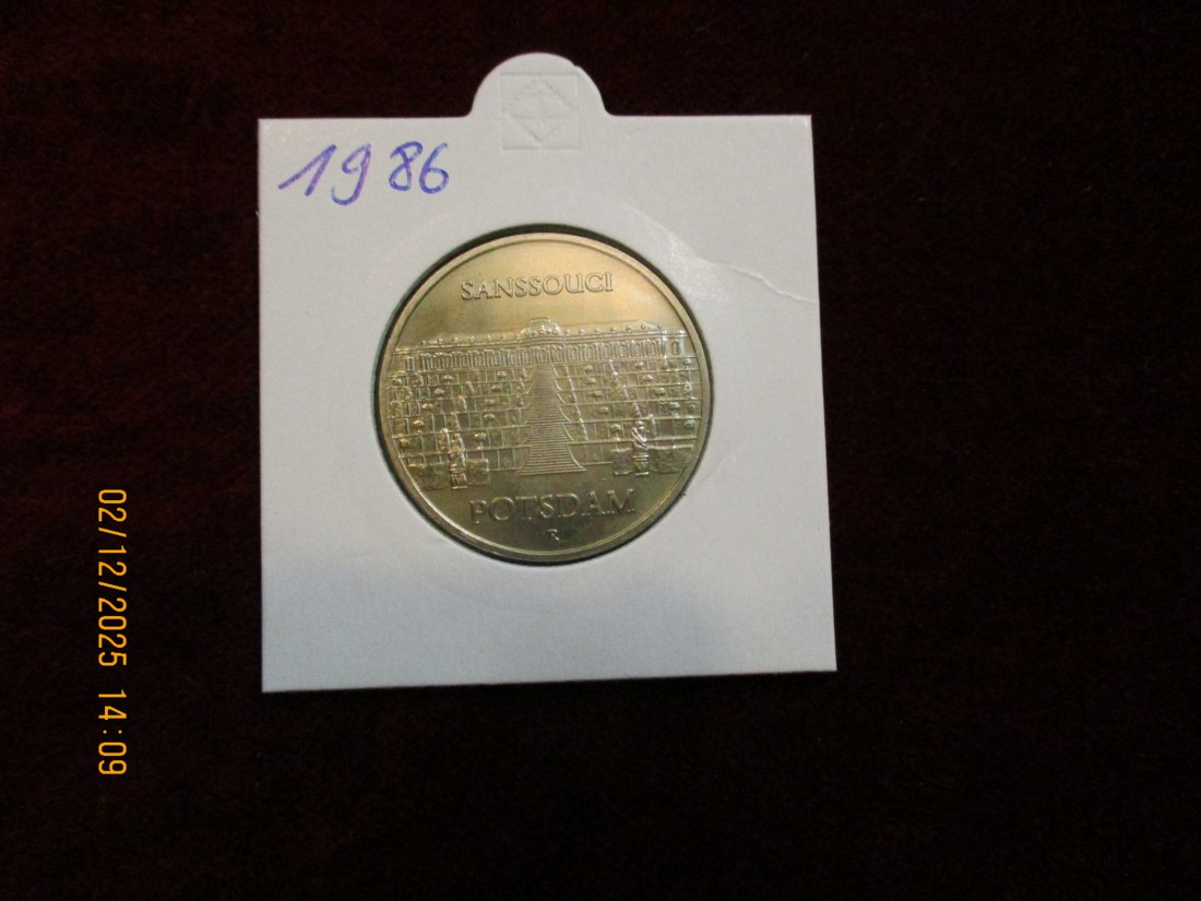  5 Mark DDR 1986 Sanssouci Potsdam  Metall: (K-N-Zk) Gewicht: 9,6 Gramm   