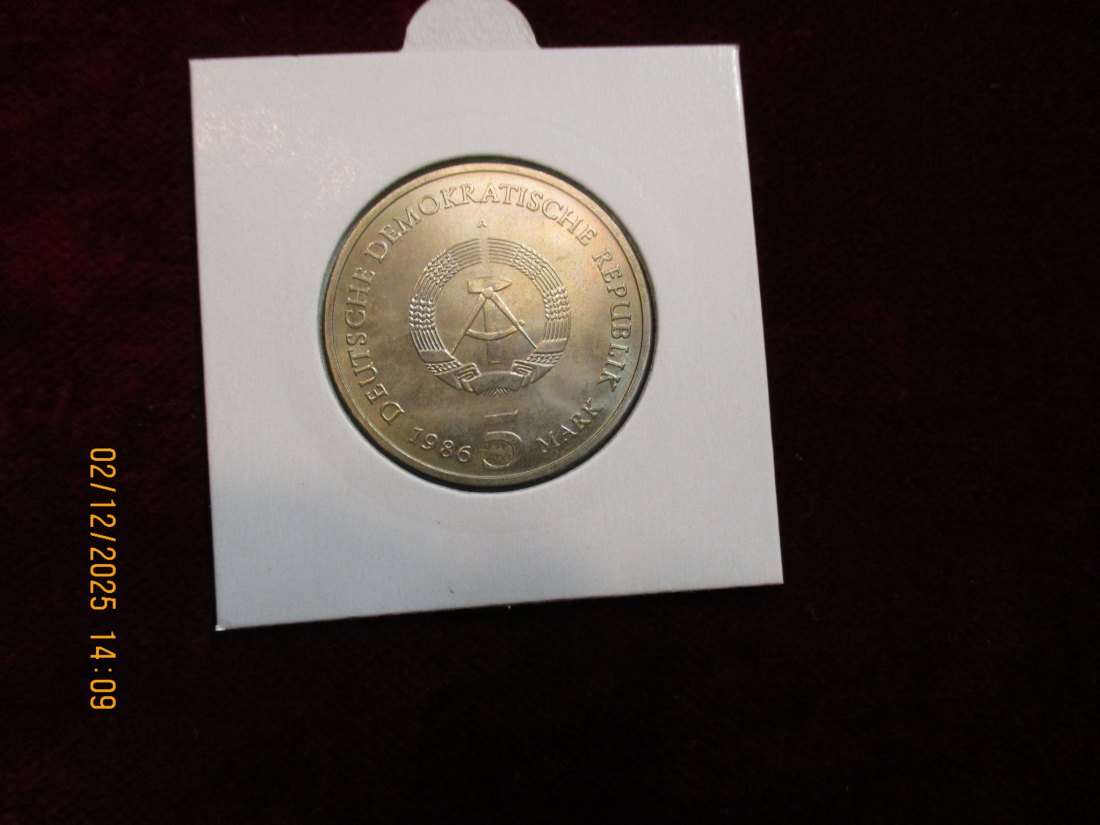  5 Mark DDR 1986 Neues Palais Potsdam  Metall: (K-N-Zk) Gewicht: 9,6 Gramm   