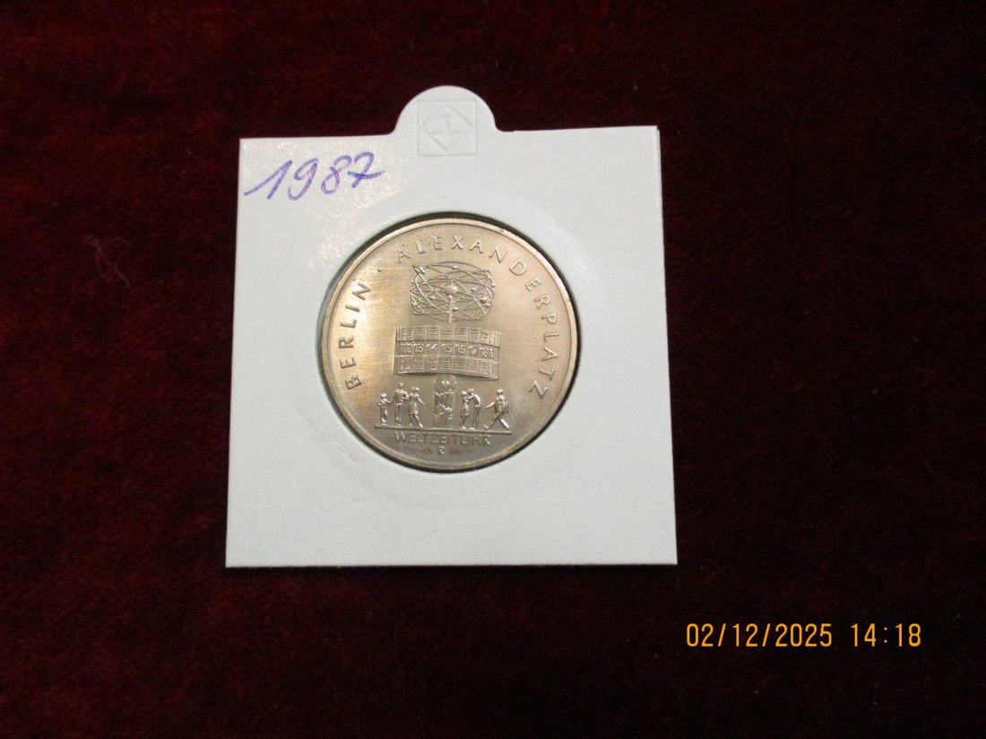  5 Mark DDR 1987 Alexanderplatz Berlin  Metall: (K-N-Zk) Gewicht: 9,6 Gramm   