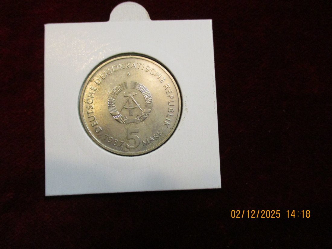  5 Mark DDR 1987 Alexanderplatz Berlin  Metall: (K-N-Zk) Gewicht: 9,6 Gramm   