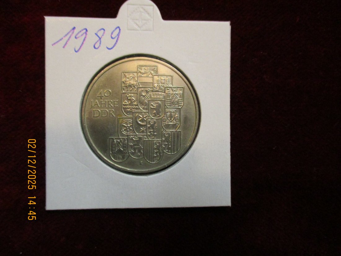  10 Mark DDR 1989 - 40 Jahre DDR  Metall: (K-N-Zk) Gewicht: 12 Gramm   