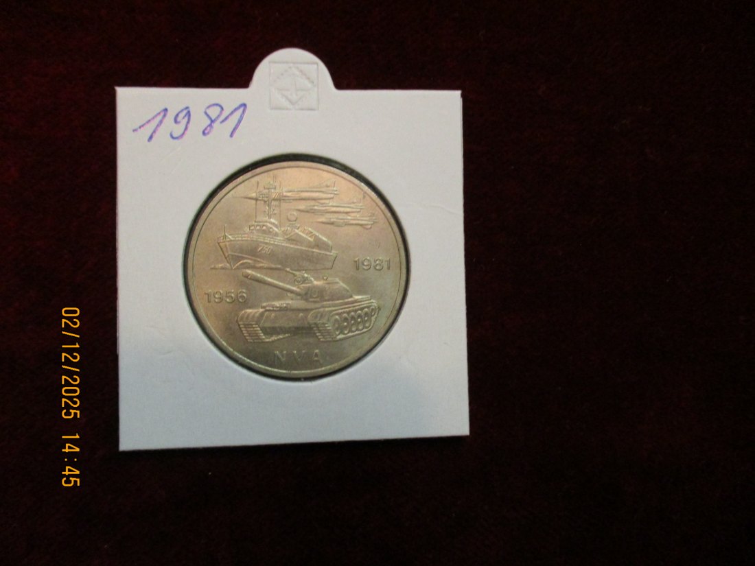  10 Mark DDR 1981 - 25 Jahre NVA  Metall: (K-N-Zk) Gewicht: 12 Gramm   