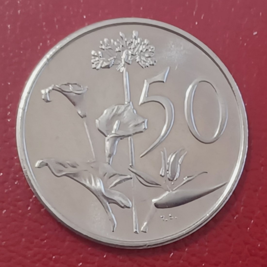  1969 South Africa Proof Van Riebeeck African Lilly Fifty Cent 50c Mintage 12,000 English Legend   