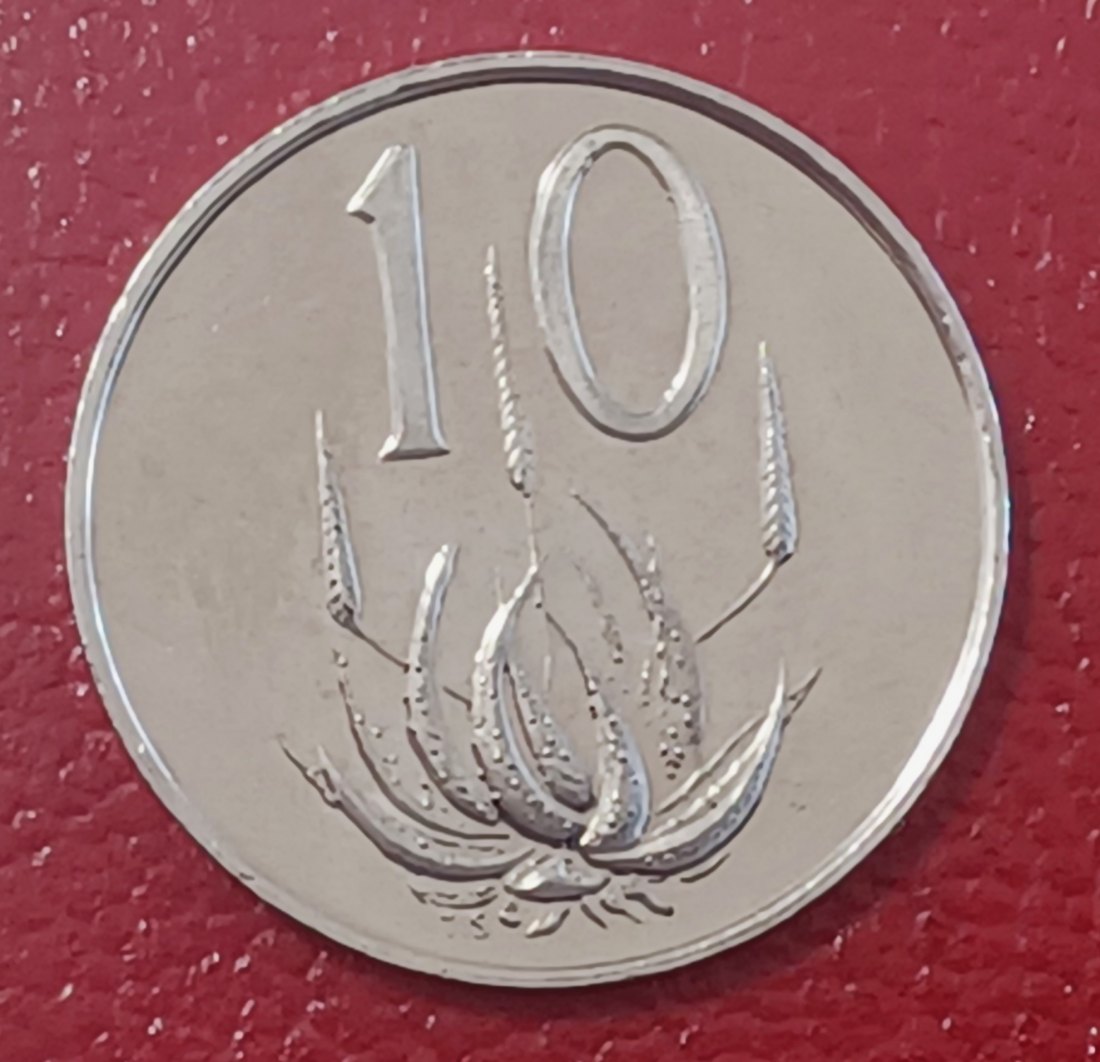  1969 South Africa Proof Van Riebeeck Aloe Plant Ten Cent 10c Mintage 12,000 English Legend   