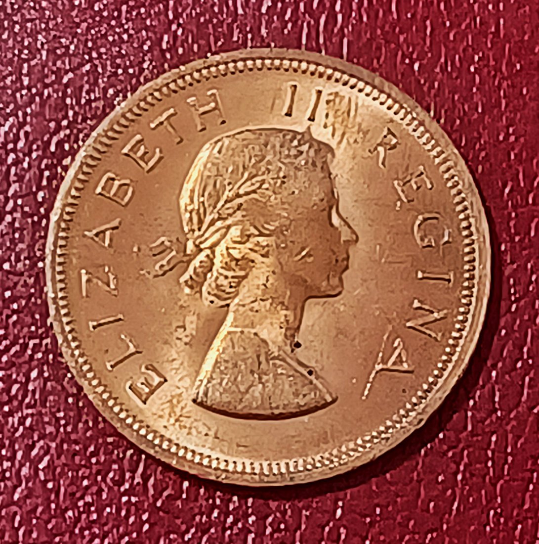  1960 South Africa BU UNC Dromedaris Ship Elizabeth II One Penny 1P   