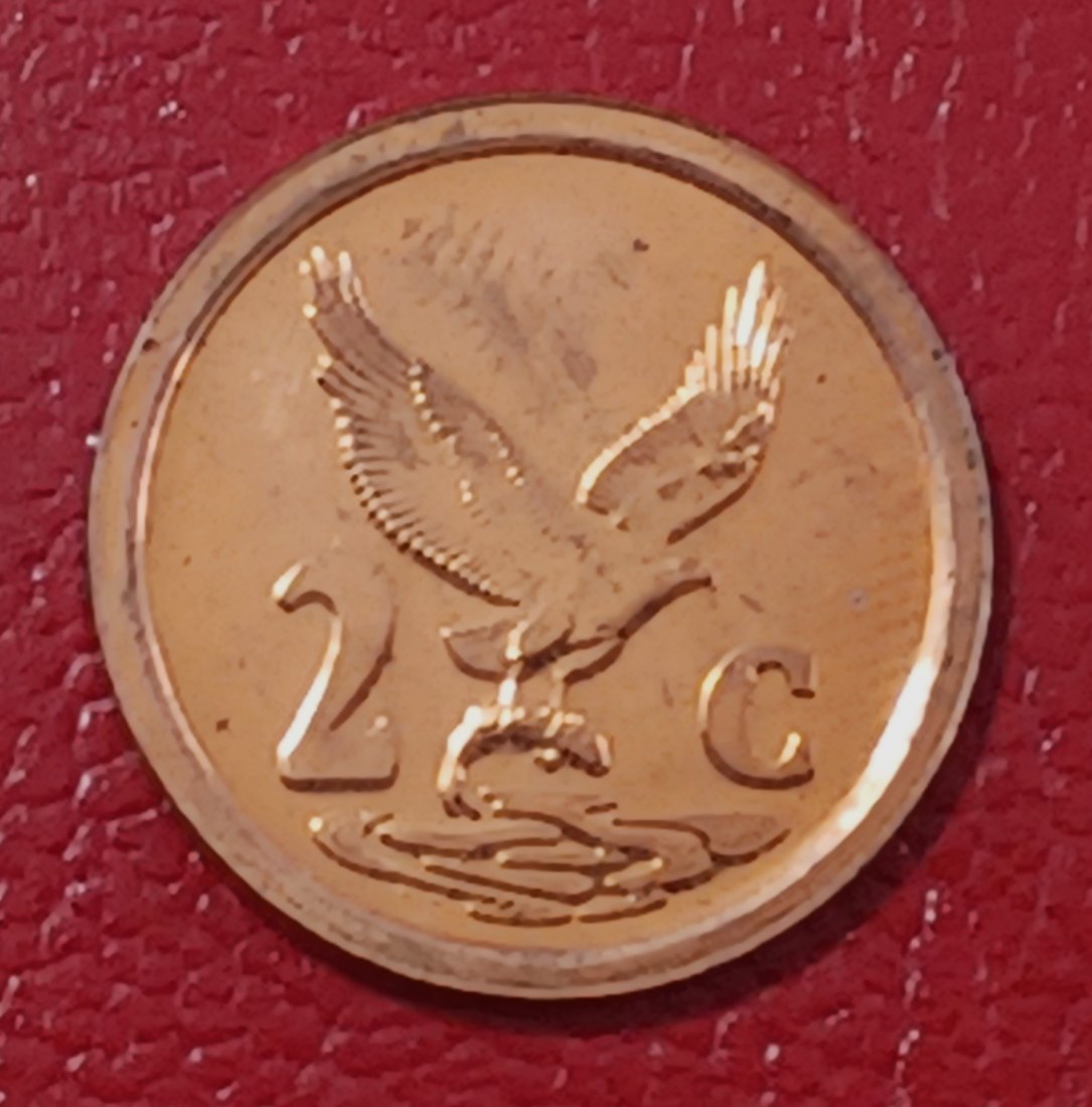  1994 South Africa PROOF Africa Fish Eagle Two Cents 2c Mintage 6,786   