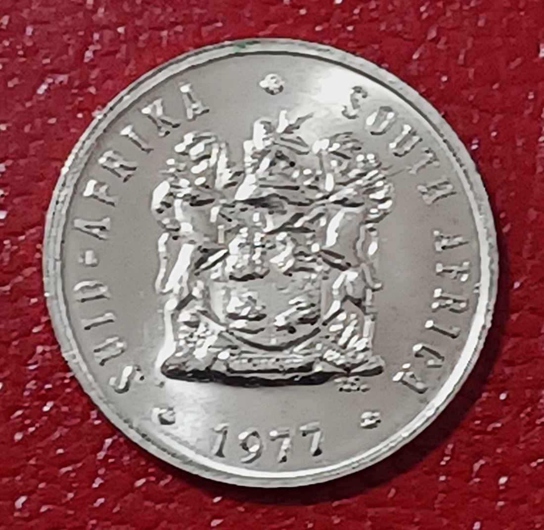  1977 South Africa PROOF Blue Crane Five Cents 5c Mintage 19,000   