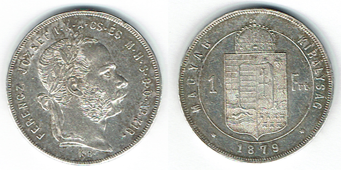  SZAIVERT KAISERREICH ÖSTERREICH UNGARN FRANZ JOSEPH GULDEN FORINT 1879 KB KREMNITZ   
