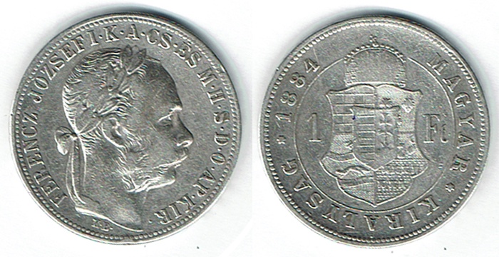 SZAIVERT KAISERREICH ÖSTERREICH UNGARN FRANZ JOSEPH GULDEN FORINT 1884 KB KREMNITZ   