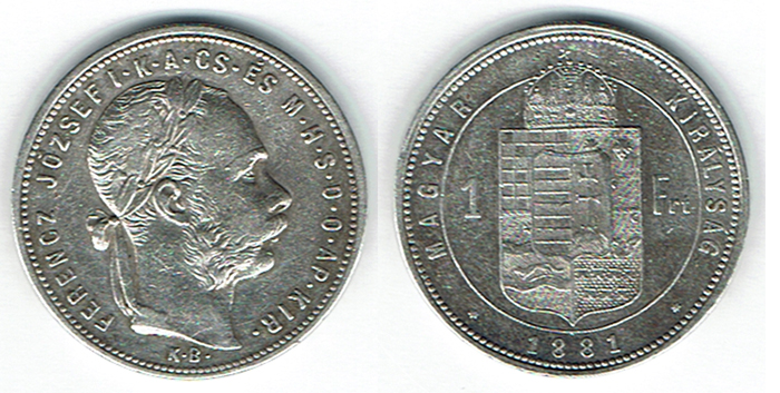  SZAIVERT KAISERREICH ÖSTERREICH UNGARN FRANZ JOSEPH GULDEN FORINT 1881 KB KREMNITZ   