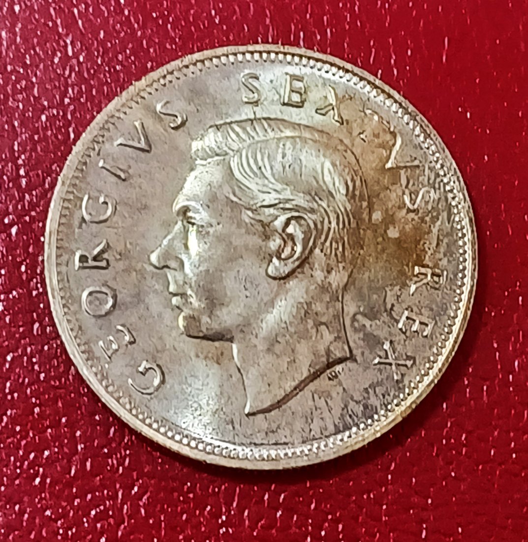  1952 South Africa PROOF George VI Half Crown 2½S MINTAGE 16,000 50% Silver   